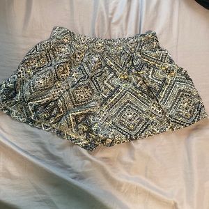 Flowy Green Aztec Shorts